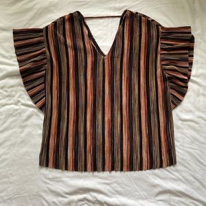 Anthropologie Vanessa Virginia Striped Winged Top